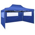 Rozkładany namiot z 3 ściankami, 3 x 4,5 m, niebieski