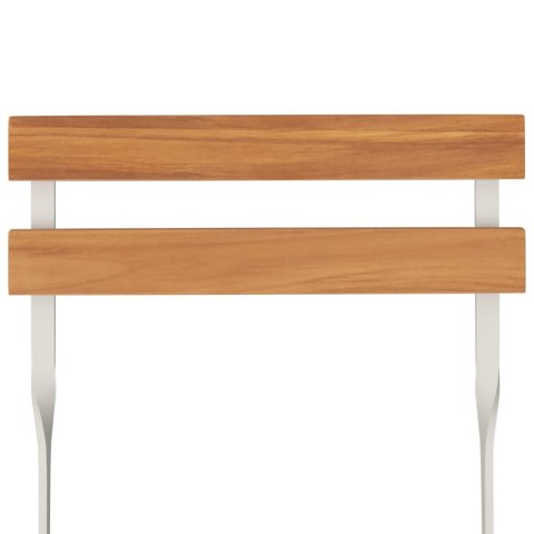 Składane krzesła bistro, 4 szt., lite drewno akacjowe i stal