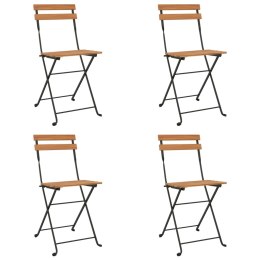 Składane krzesła bistro, 4 szt., lite drewno tekowe i stal