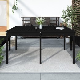 Stół ogrodowy, czarny, 159,5x82,5x76 cm, lite drewno sosnowe