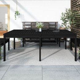 Stół ogrodowy, czarny, 203,5x100x76 cm, lite drewno sosnowe