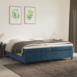 Łóżko kontynentalne, ciemnoniebieska, 200x200cm obite aksamitem