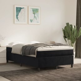 Łóżko kontynentalne, czarne, obite aksamitem, 120x200 cm