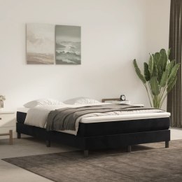 Łóżko kontynentalne, czarne, obite aksamitem, 140x200 cm