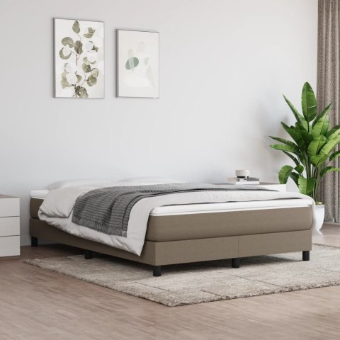 Łóżko kontynentalne, kolor taupe, obite tkaniną, 140x190 cm