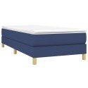 Łóżko kontynentalne, niebieskie, obite tkaniną, 80x200 cm