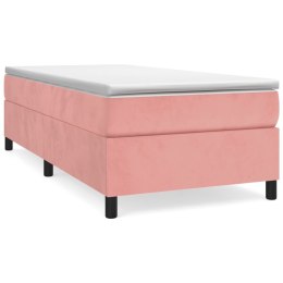 Łóżko kontynentalne, różowa, 100x200 cm, tapicerowana aksamitem