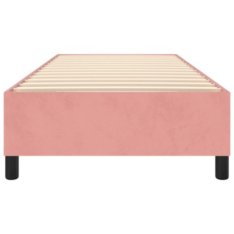 Łóżko kontynentalne, różowa, 100x200 cm, tapicerowana aksamitem