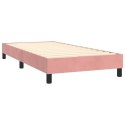 Łóżko kontynentalne, różowa, 80x200 cm, tapicerowana aksamitem