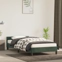 Rama łóżka z zagłówkiem, ciemnozielona, 80x200 cm, aksamitna