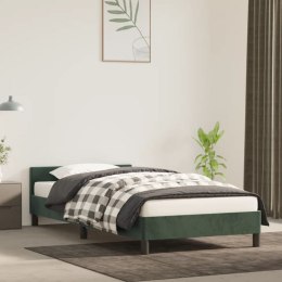 Rama łóżka z zagłówkiem, ciemnozielona, 80x200 cm, aksamitna