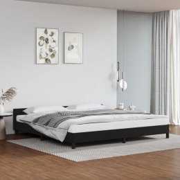 Rama łóżka z zagłówkiem, czarne, 200x200 cm, sztuczną skórą