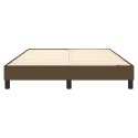 Łóżko kontynentalne, ciemnobrązowe, obite tkaniną, 140x190 cm