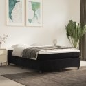 Łóżko kontynentalne, czarne, obite aksamitem, 140x200 cm