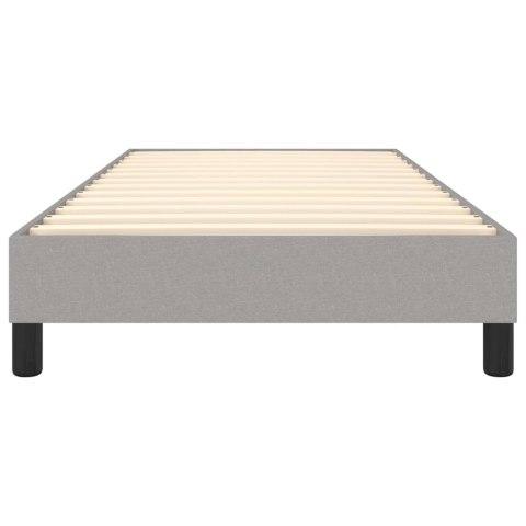 Łóżko kontynentalne, jasnoszare, obite tkaniną, 90x190 cm