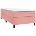 Łóżko kontynentalne, różowa, 80x200 cm, tapicerowana aksamitem