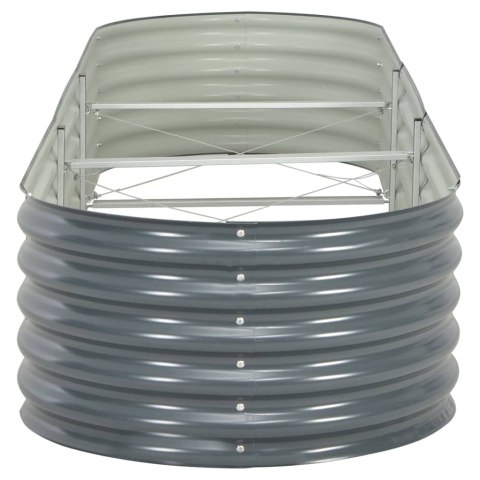 Podwyższona donica z galwanizowanej stali, 320x80x44 cm, szara