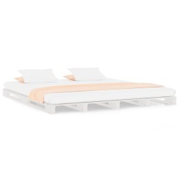 Łóżko z palet, białe, 120x190 cm, lite drewno sosnowe