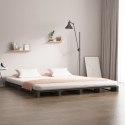 Łóżko z palet, szare, 120x190 cm, lite drewno sosnowe