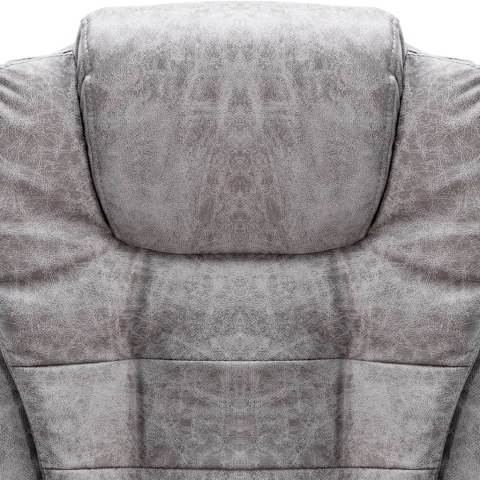 Masujące krzesło biurowe, jasnoszare, sztuczna skóra zamszowa