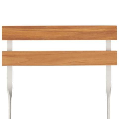 5-cz. składany zestaw bistro, lite drewno akacjowe i stal