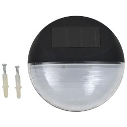 Solarne lampy ścienne LED do ogrodu, 24 szt., okrągłe, czarne