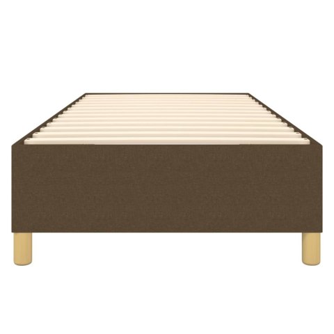 Łóżko kontynentalne, ciemnobrązowe, obite tkaniną, 100x200 cm