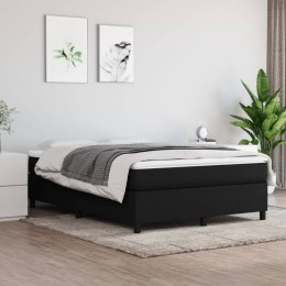Łóżko kontynentalne, czarne, obite tkaniną, 140x190 cm