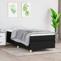 Łóżko kontynentalne, czarne, obite tkaniną, 80x200 cm
