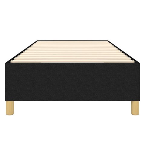 Łóżko kontynentalne, czarne, obite tkaniną, 90x190 cm