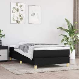 Łóżko kontynentalne, czarne, obite tkaniną, 90x200 cm