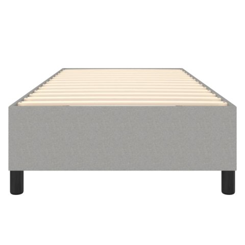 Łóżko kontynentalne, jasnoszare, obite tkaniną, 90x190 cm