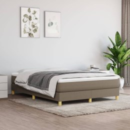 Łóżko kontynentalne, kolor taupe, obite tkaniną, 140x200 cm