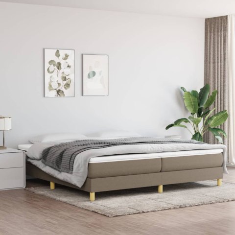 Łóżko kontynentalne, kolor taupe, obite tkaniną, 200x200 cm