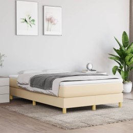 Łóżko kontynentalne, kremowe, tapicerowane tkaniną, 120x200 cm