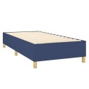 Łóżko kontynentalne, niebieskie, obite tkaniną, 90x190 cm