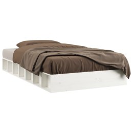 Rama łóżka, biała, 75x190 cm, pojedyncza, lite drewno