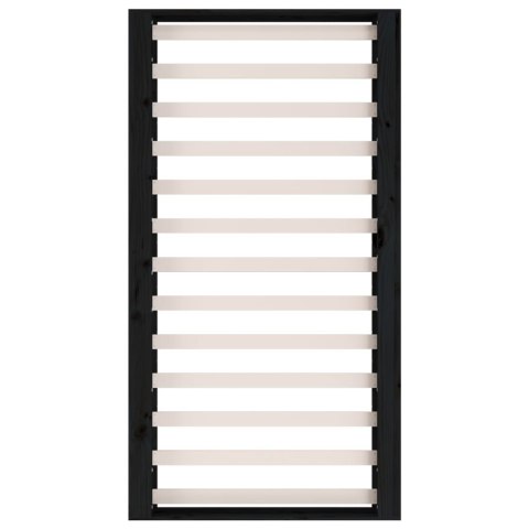 Rama łóżka, czarna, 75x190 cm, pojedyncza, lite drewno