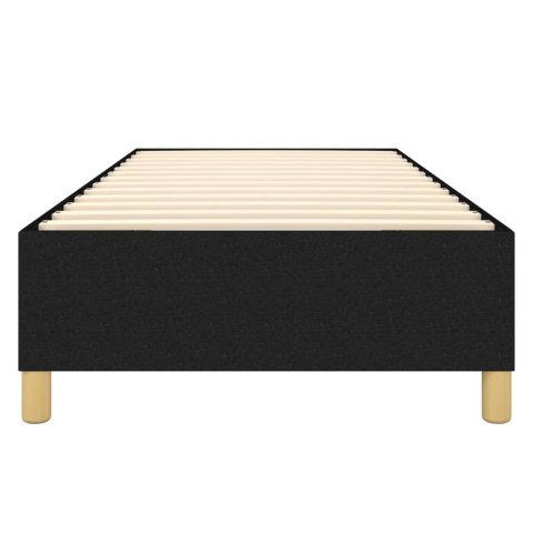 Łóżko kontynentalne, czarne, tapicerowane tkaniną, 100x200 cm