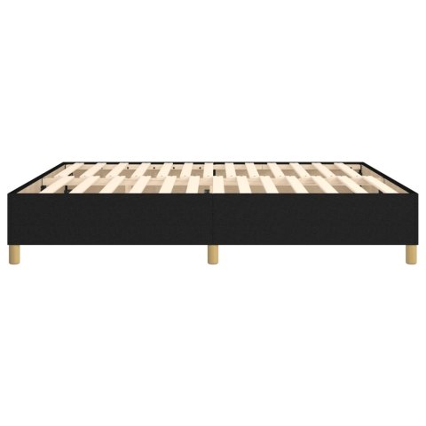 Łóżko kontynentalne, czarne, tapicerowane tkaniną, 180x200 cm