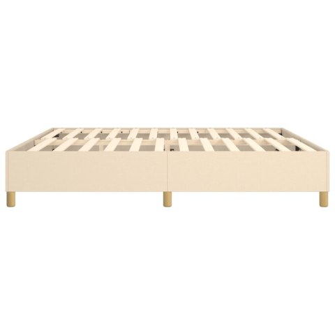 Łóżko kontynentalne, kremowe, tapicerowane tkaniną, 200x200 cm