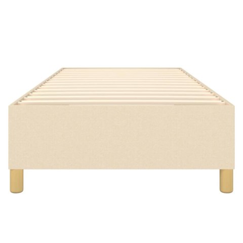 Łóżko kontynentalne, kremowe, tapicerowane tkaniną, 80x200 cm