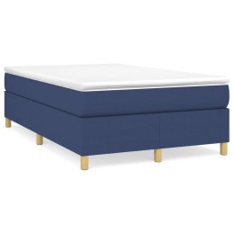 Łóżko kontynentalne, niebieskie, obite tkaniną, 120x200 cm