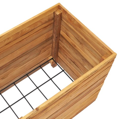 Podwyższona donica 100x40x55 cm, drewno tekowe z odzysku i stal