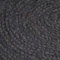Ręcznie wykonany dywan z juty, okrągły, 150 cm, ciemnoszary