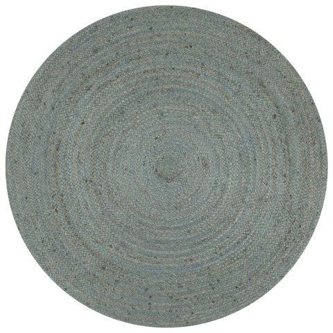 Ręcznie wykonany dywan z juty, okrągły, 150 cm, oliwkowozielony