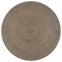 Ręcznie wykonany dywanik z juty, okrągły, 150 cm, szary