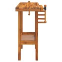Stolik roboczy z i imadłami, 92x48x83 cm, drewno akacjowe