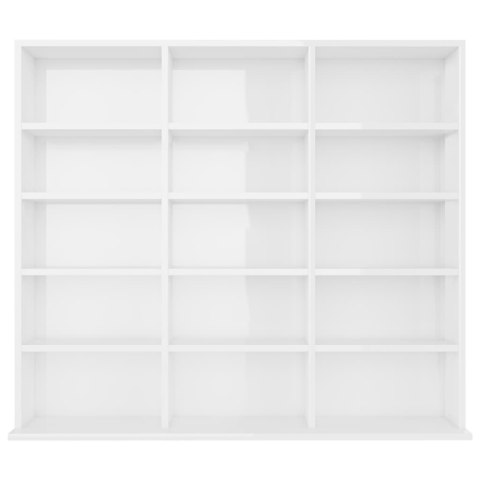 Szafka na płyty CD, wysoki połysk, biała, 102 x 23 x 89,5 cm