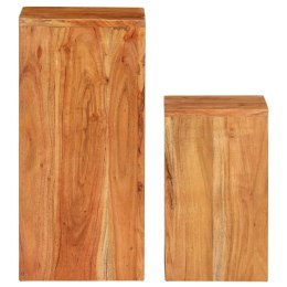 Stoliki boczne, 2 szt., lite drewno akacjowe